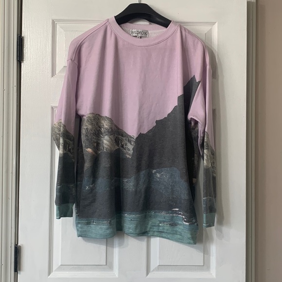 Wildfox Lilac Beach Scene Sweater Small - Picture 1 of 4